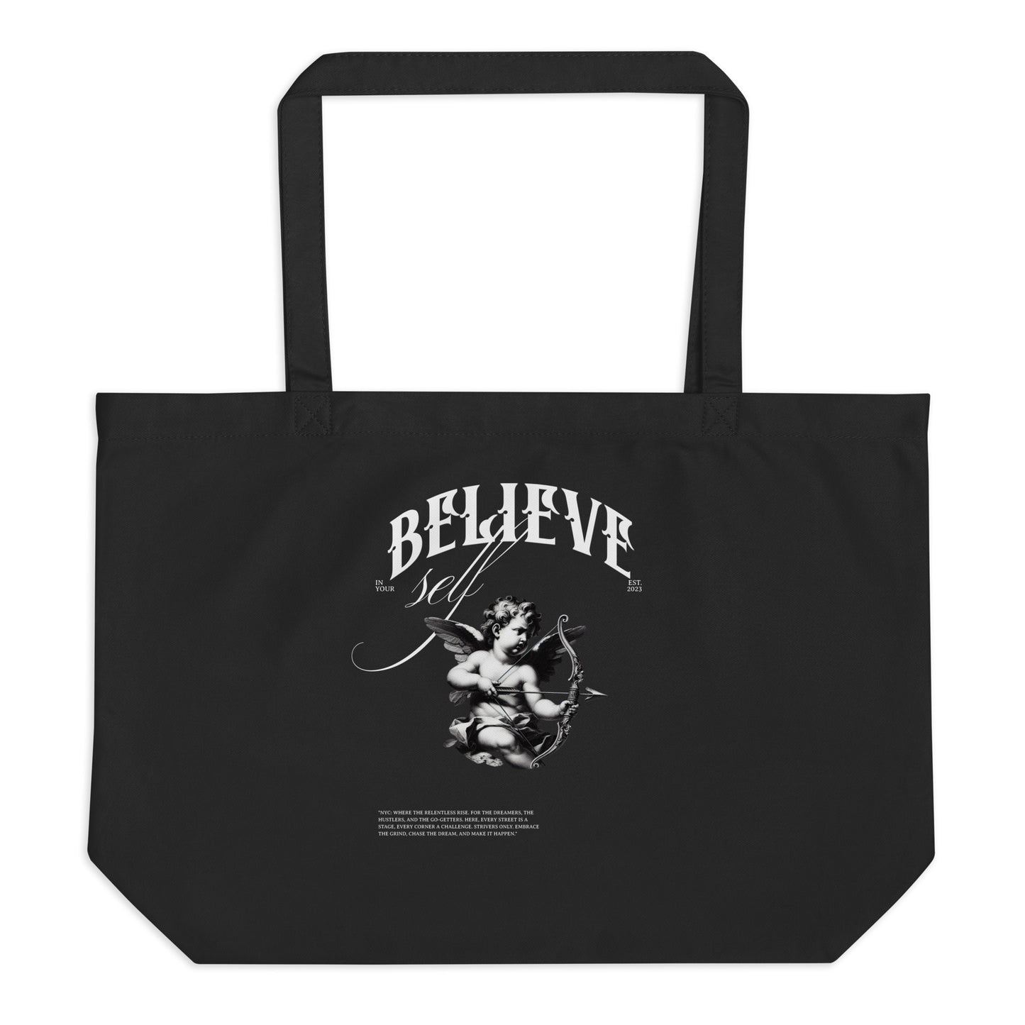 Believe in Yourself Large Organic Tote Bag – Eco-Friendly, Sustainable & Motivational Carryall