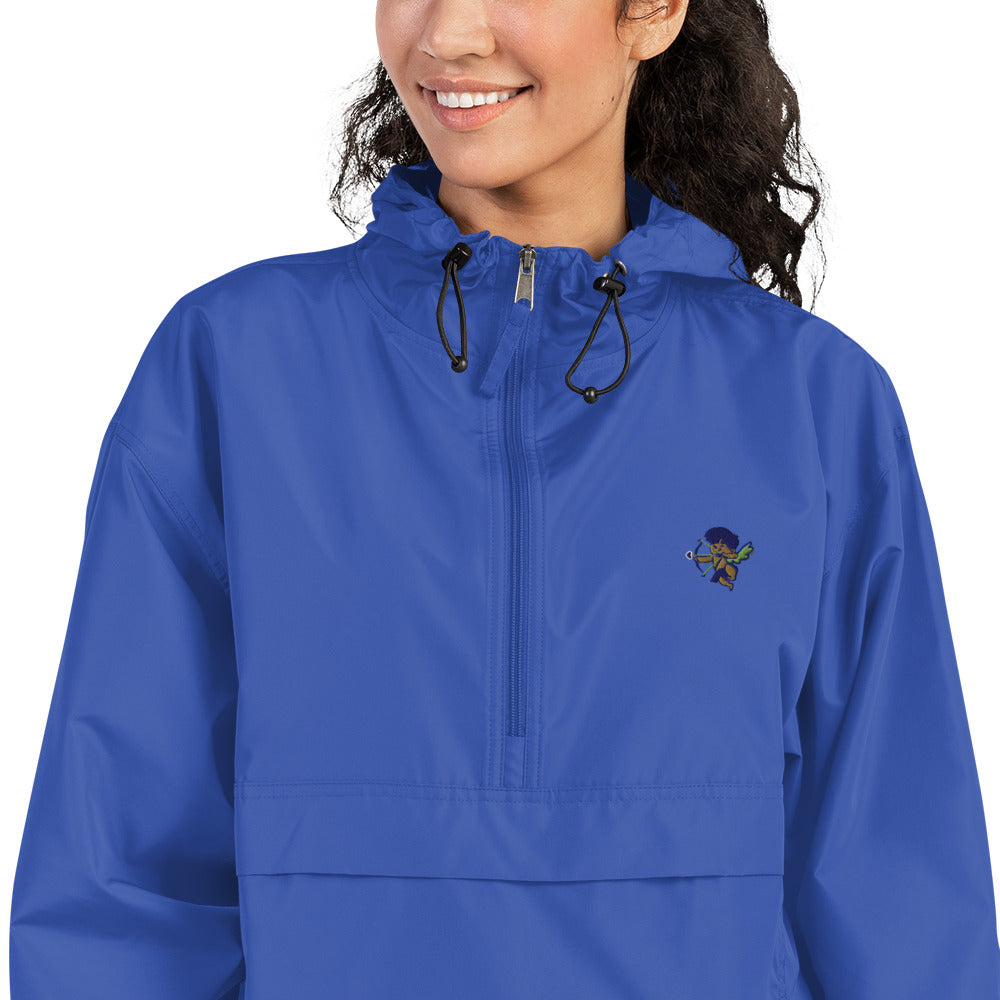 Lovers Embroidered Champion Jacket, lightweight and wind-resistant for urban streetwear.