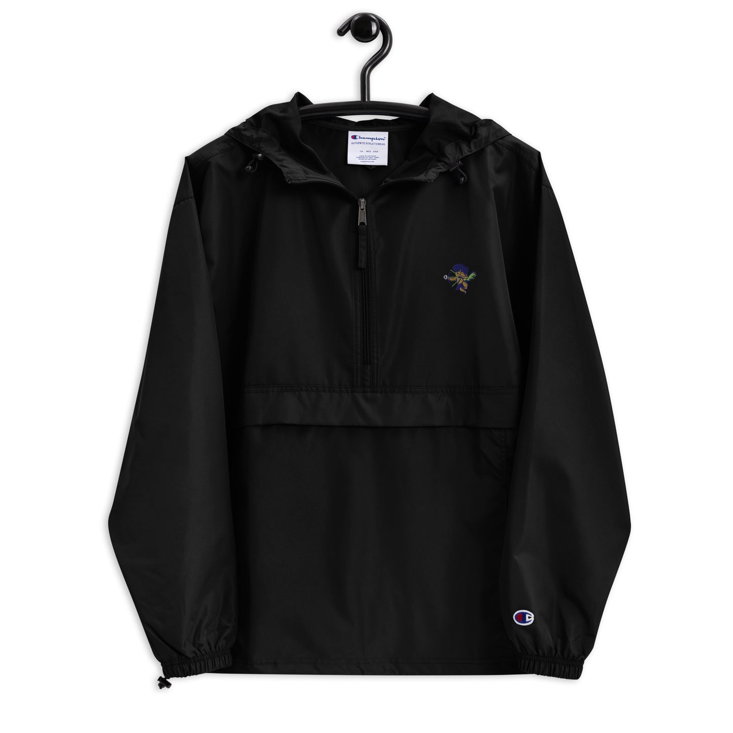 Lovers Embroidered Champion Jacket, lightweight and wind-resistant for urban streetwear.