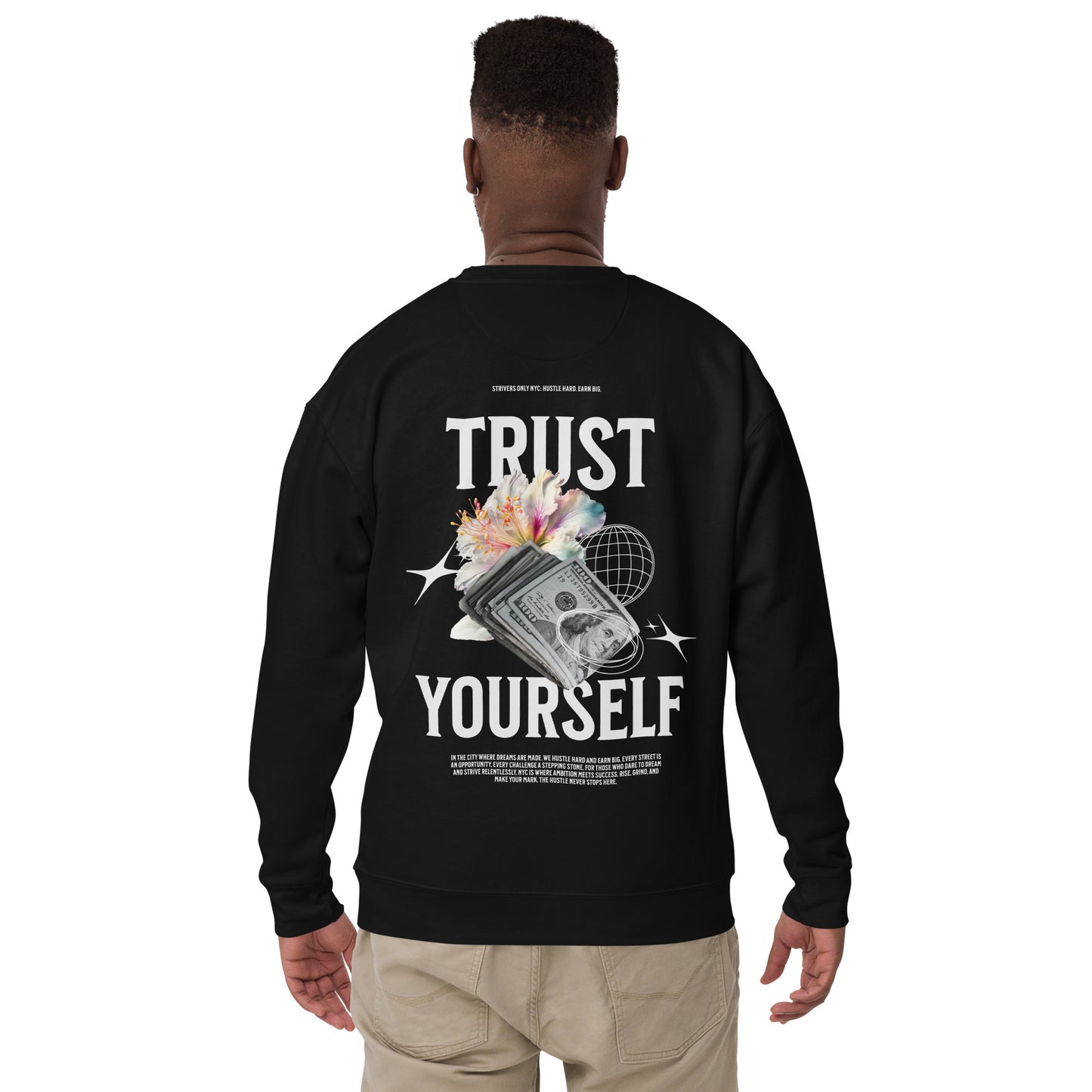 Trust Yourself Sweatshirt – a comfortable, stylish, and motivational crewneck for daily inspiration.