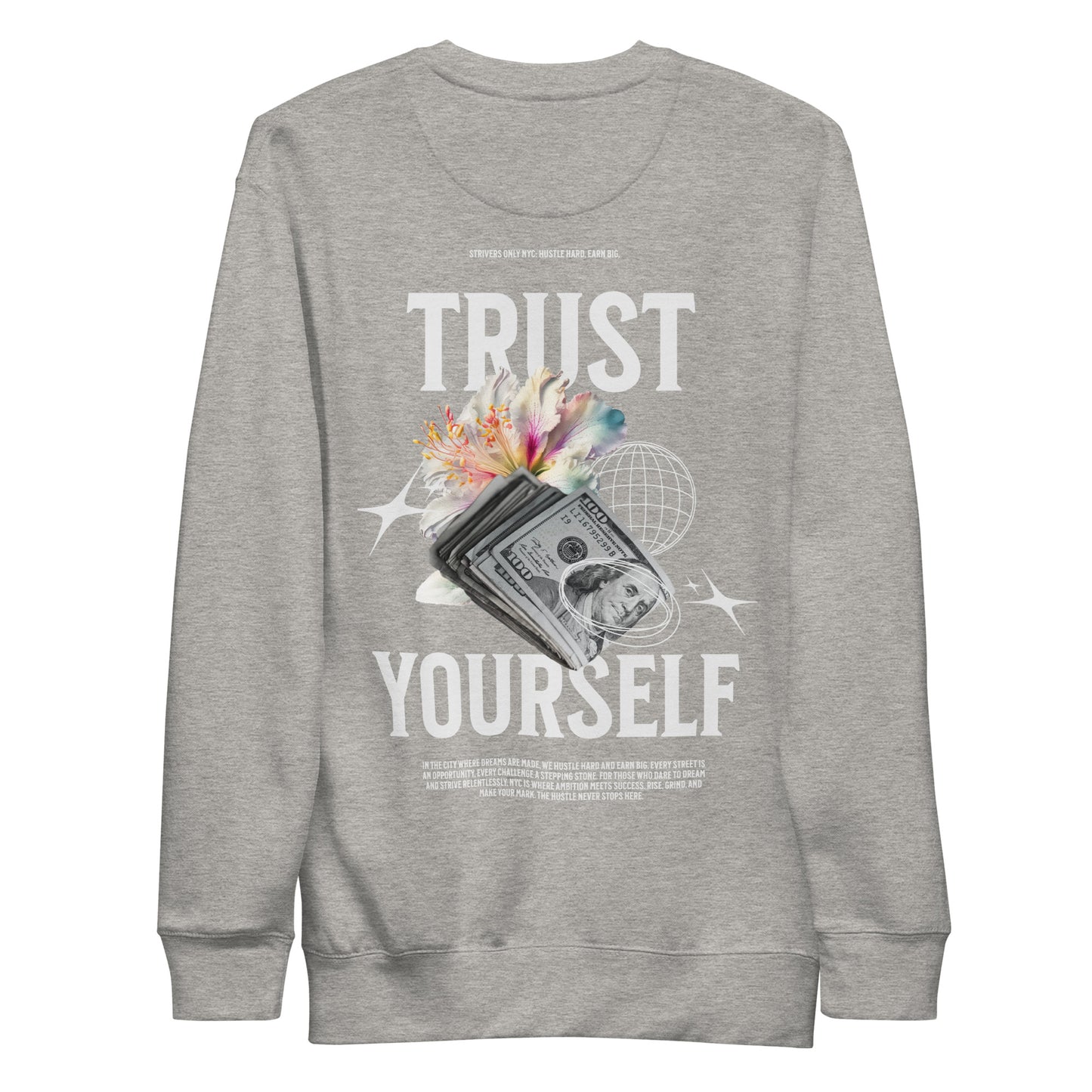 Trust Yourself Sweatshirt – a comfortable, stylish, and motivational crewneck for daily inspiration.