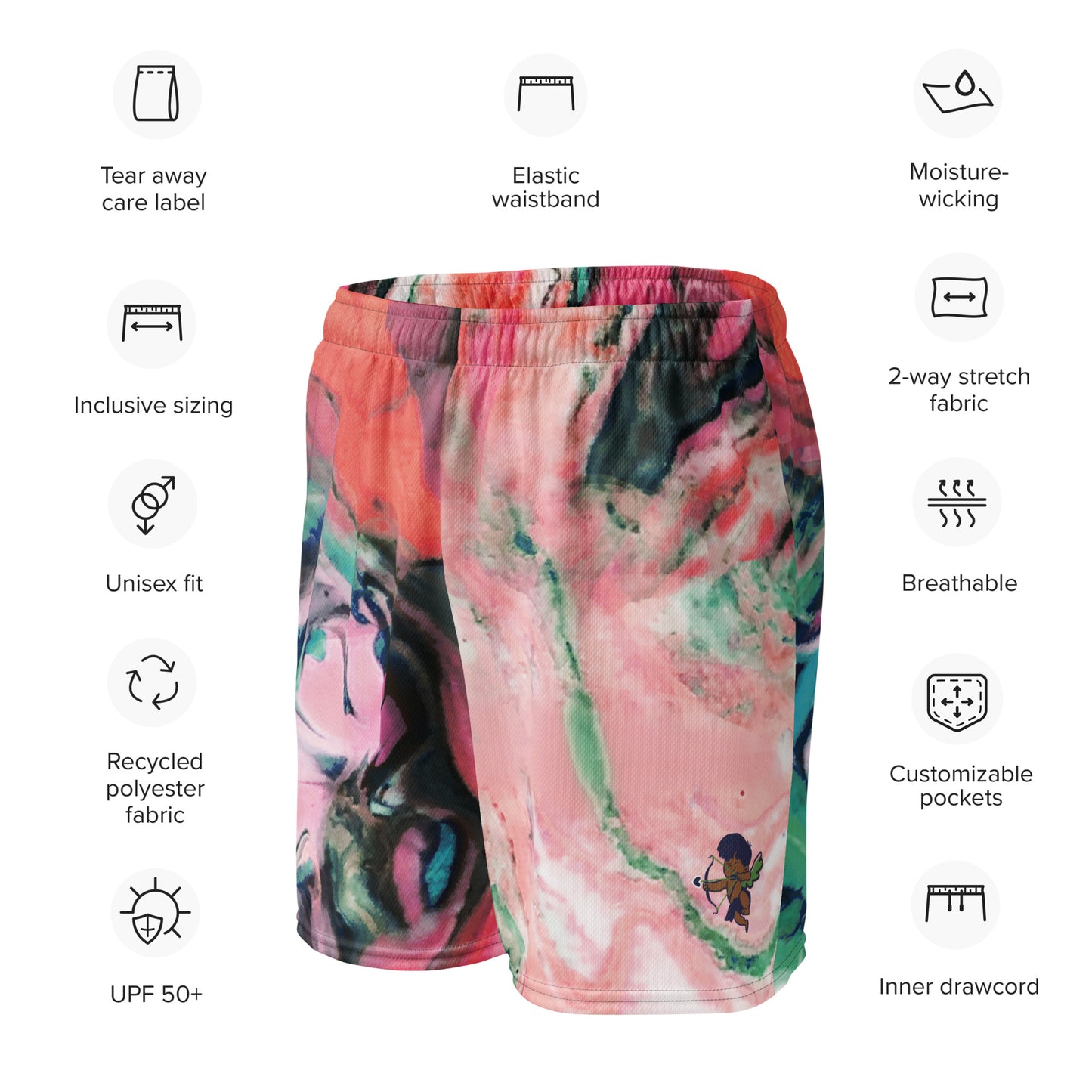 Lovers Printed Mesh Shorts – breathable and stylish streetwear basketball shorts for everyday wear.