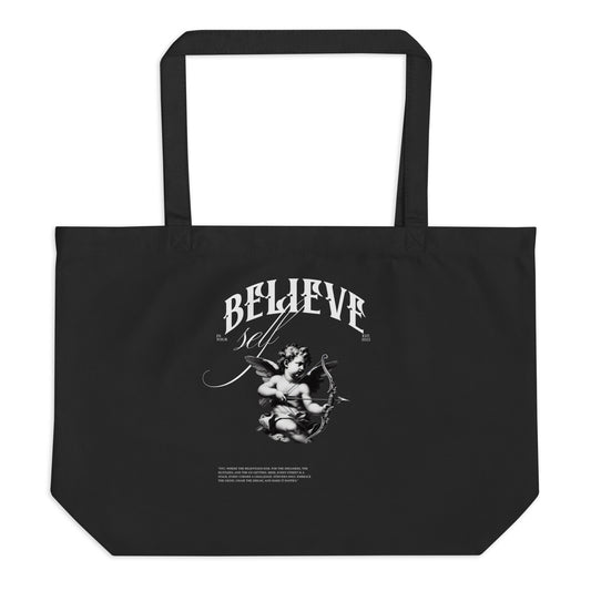 Believe in Yourself Large Organic Tote Bag – Eco-Friendly, Sustainable & Motivational Carryall