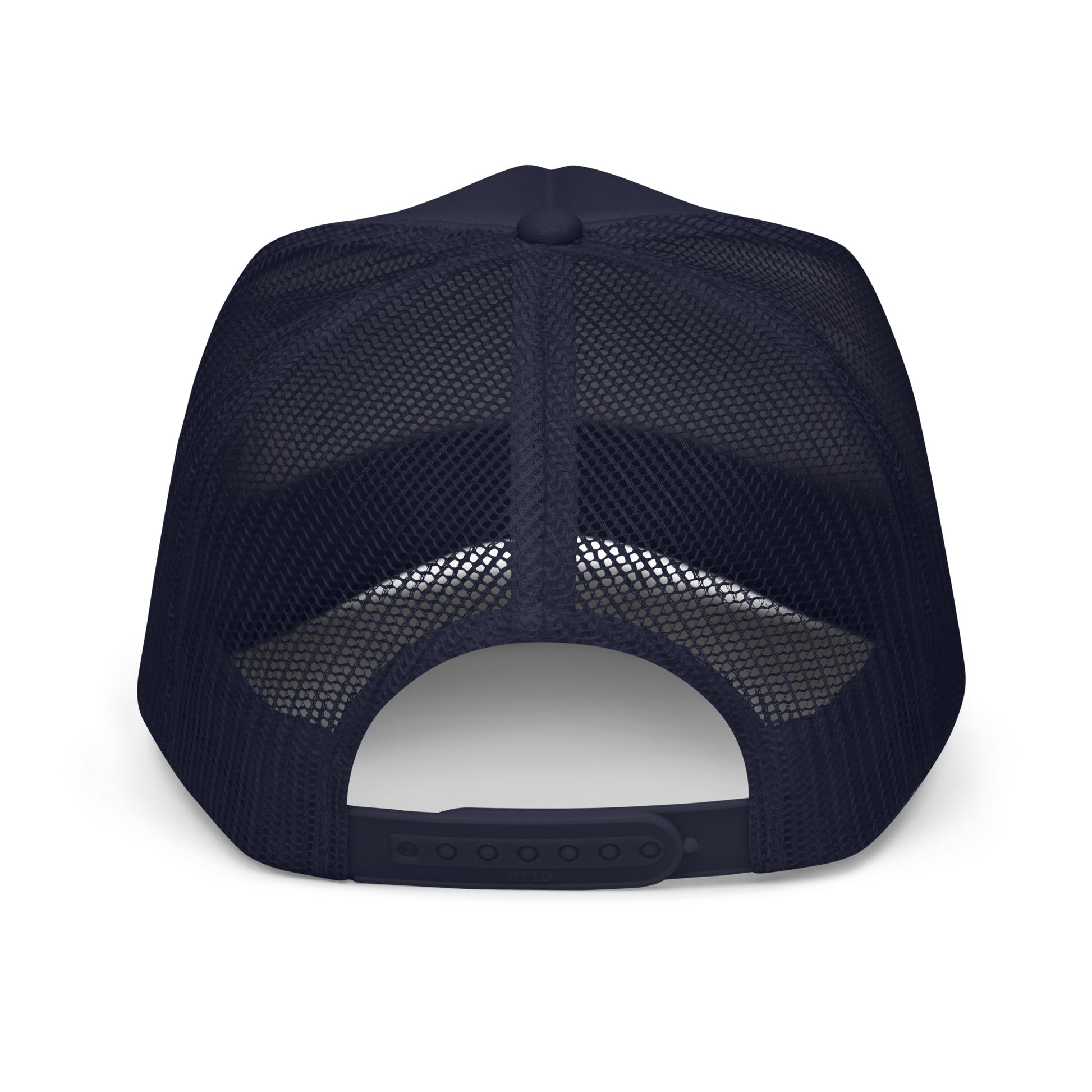 Cherub logo foam trucker hat, classic snapback cap for urban streetwear fashion.