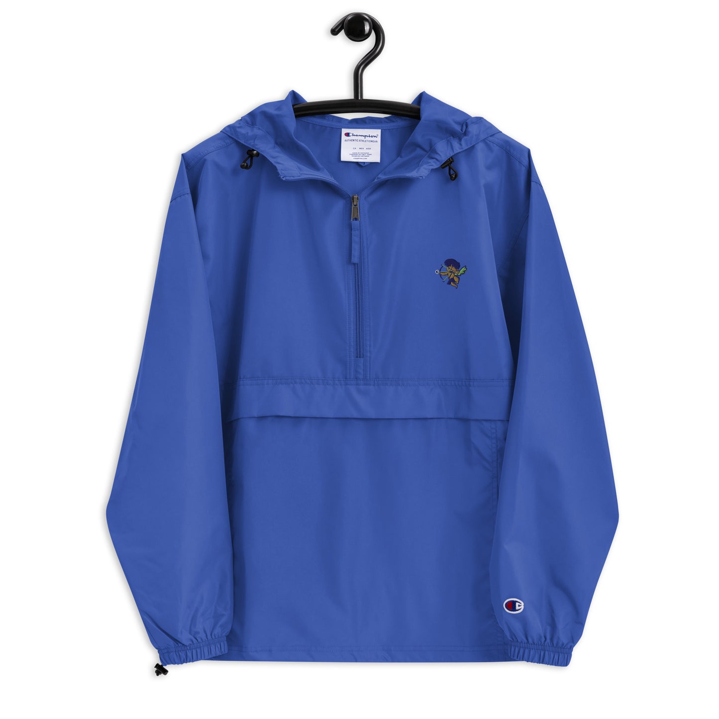 Lovers Embroidered Champion Jacket, lightweight and wind-resistant for urban streetwear.