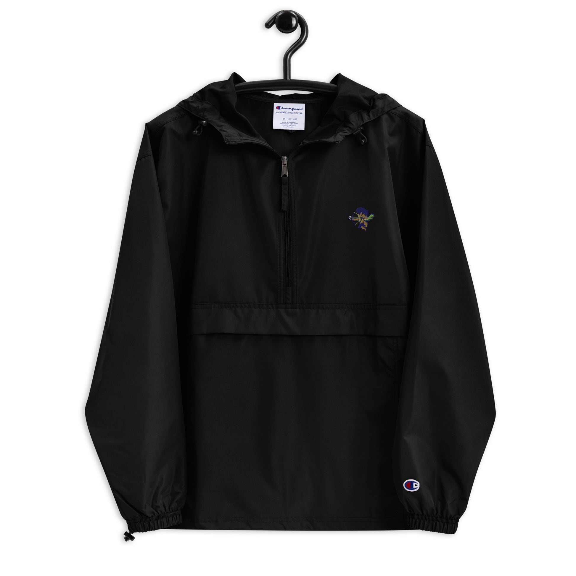Lovers Embroidered Champion Jacket, lightweight and wind-resistant for urban streetwear.
